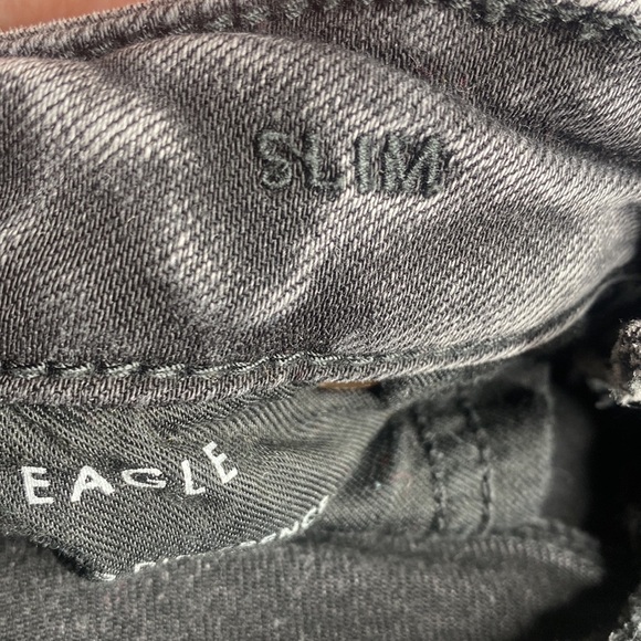 American Eagle Next Level Flex Slim Grey Black Distressed Jeans 28x32 - Picture 12 of 14